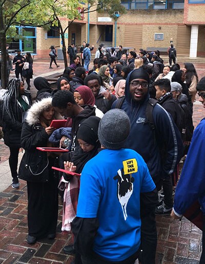 A group of people networking