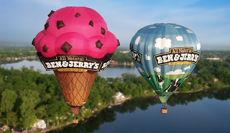 Ben & Jerry's hot air balloons