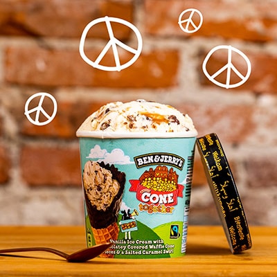 Ben and shop jerry's cone together