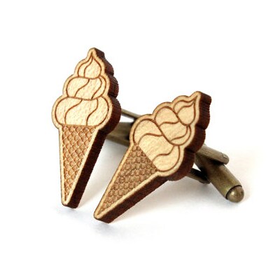 Ice cream cone cufflinks
